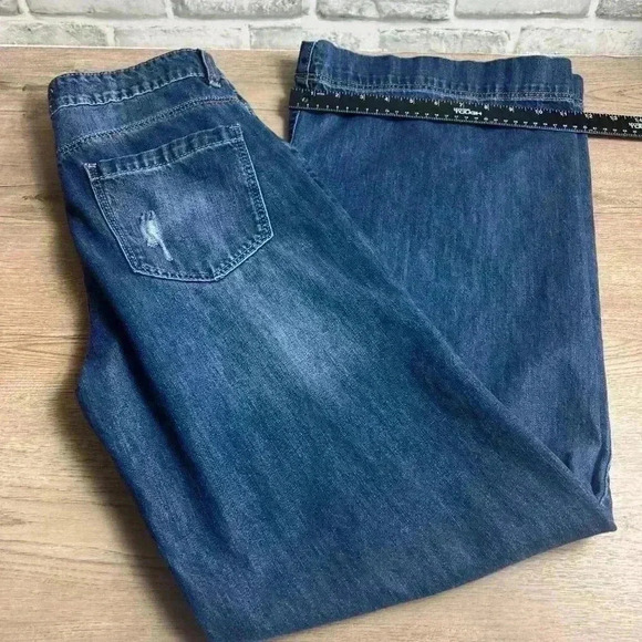 litz by uniq destroyed wide leg Boyfriend jeans - Picture 9 of 10